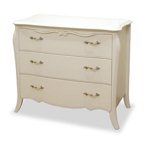 東海家具 リモージュ チェスト 3段 ロココ調 ロマンチック 幅80cm 収納