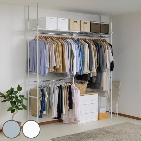 突っ張り ウォークインクローゼット ハンガーラック 幅111 0cm つっぱり 伸縮 突張り ラック 壁面収納 2473 インテリアパレットヤフー店 通販 Yahoo ショッピング