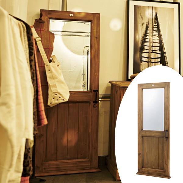 美品 木製フレーム　ウォールミラー 壁掛け鏡 天然木 鏡　北欧 L型フレームウォールミラー(680×680)(アンティークブラウン)】鏡