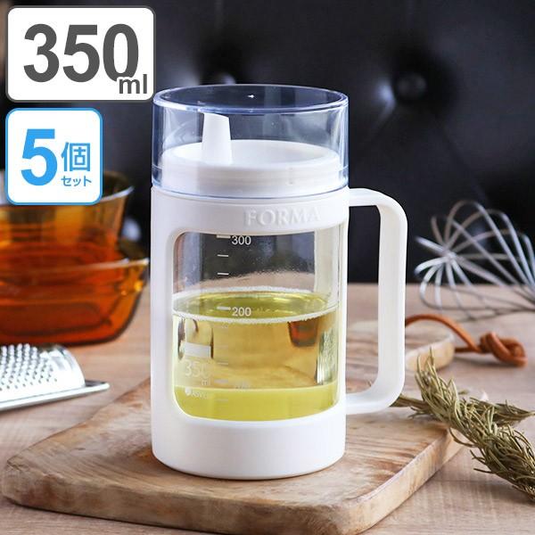 サイズ/約幅10.6×奥行8×高さ14.9cm容量/約350ml内容量/1セット（本体：5個、調味料シール付き）材質/本体：ソーダガラスカバー・中フタ：ポリプロピレンパッキン：シリコーンゴムキャップ：AS樹脂生産国/中国製食器洗い乾燥機/使...