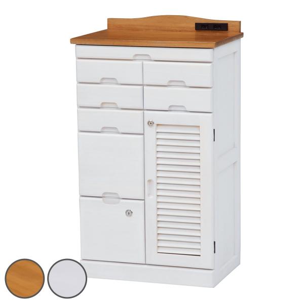 サイズ/約幅48×奥行32×高さ83cm内容量/1台材質/桐材種類/ライトブラウン、ホワイトウッドキャスター/付き組立状態/完成品●引出しがたっぷりの桐製電話台です。●配線用の穴付なのでモデムやルーターもすっきり収納できます。●鍵付きなので...