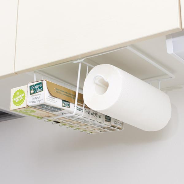 吊戸棚収納 ハンギングバスケット ファビエ ペーパーホルダースタンド 吊り戸棚収納 ラップ収納 ペーパーホルダー インテリアパレットヤフー店 通販 Yahoo ショッピング