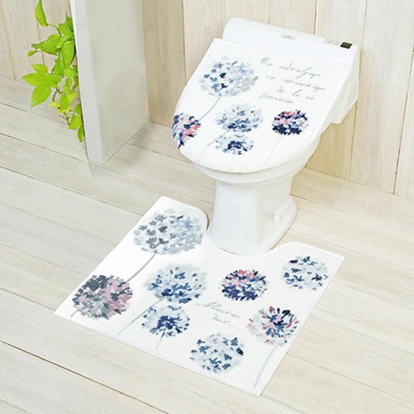 サイズ/フタカバー：洗浄暖房型・普通型（O型・U型）兼用トイレマット：約縦55×横60cm内容量/2点セット(トイレマット・フタカバー)材質/アクリル生産国/中国製洗濯/洗濯機使用可能（ドラム式不可）滑り止め/加工あり●トイレ空間に映える華...