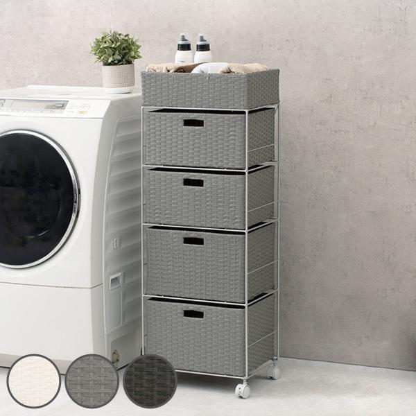 サイズ/約幅40.5×奥行30.5×高さ109.5cm内容量/1台付属品：キャスター、スパナ1本材質/主材：スチール張地：ポリエチレン種類/ホワイト、ダークブラウン、グレー生産国/ベトナム製引き出し段数/4段キャスター/付き組立状態/完成品...