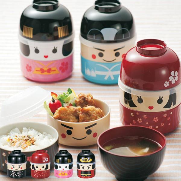 お弁当箱 2段 お椀付き こけし弁当 440ml ランチボックス Hakoya 弁当箱 食洗機対応 レンジ対応 汁椀 味噌汁 インテリアパレットヤフー店 通販 Yahoo ショッピング