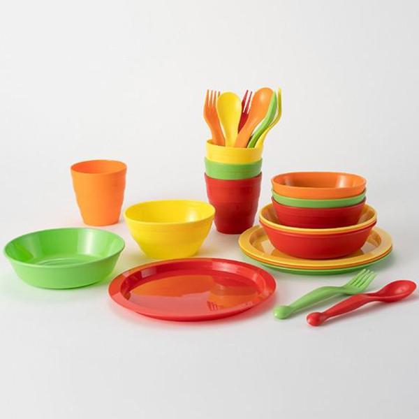 カラフル食器 4Pセット GREEN JAMBOREE （ 食器 お皿 フォーク スプーン ボウル プレート セット ）