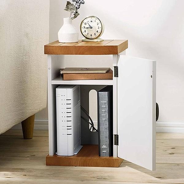 サイドテーブル 高さ40cm 木製 ルーター 収納 テーブル ミニテーブル ソファサイド 机 ナイトテーブル ボックス 3242 インテリアパレットヤフー店 通販 Yahoo ショッピング