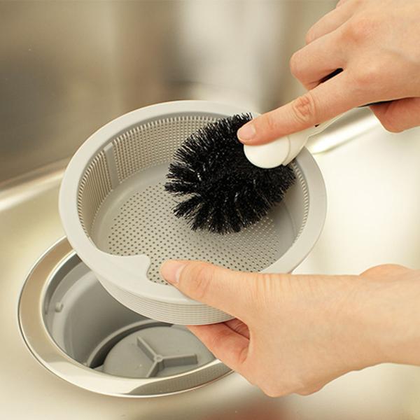排水口ブラシ キッチン 台所 排水溝 シンク ぬめり 汚れ ブラシ たわし 自立 収納 日本製 掃除 風呂 キッチンブラシ 台所ブラシ 風呂掃除 排水口 インテリアパレットヤフー店 通販 Yahoo ショッピング