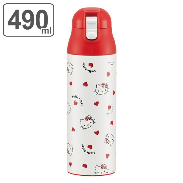 水筒 ステンレス 直飲み ワンプッシュステンマグボトル ハローキティ Red Heart 490ml キティ 保冷 保温 マグボトル ステンレス製 軽量 コンパクト インテリアパレットヤフー店 通販 Yahoo ショッピング