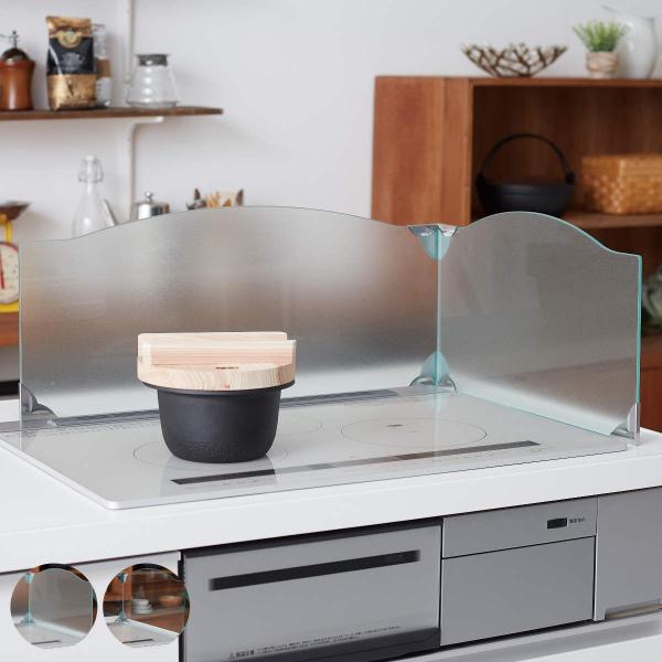 レンジガード 油汚れ防止 強化ガラス製 L字型 コンロガード レンジカバー コンロカバー インテリアパレットヤフー店 通販 Yahoo ショッピング