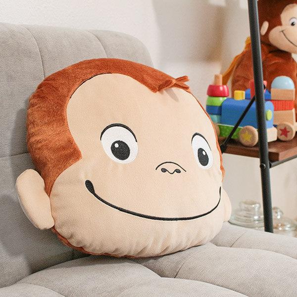 クッション おさるのジョージ フェイスクッション ぬいぐるみ キャラクター おもちゃ 座布団 フロアクッション ジョージ グッズ インテリアパレットヤフー店 通販 Yahoo ショッピング