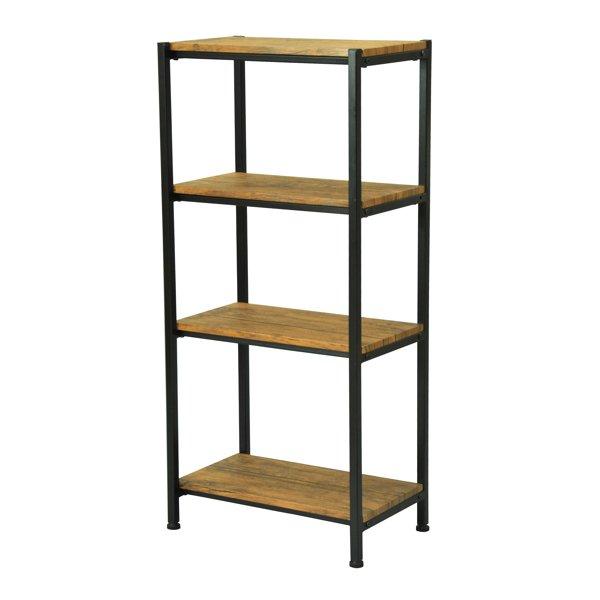 オープンラック 4段 ブルックリンスタイル ヴィンテージ調 幅50cm ラック 本棚 収納棚 シェルフ 木目 スチール 収納 インテリアパレットヤフー店 通販 Yahoo ショッピング