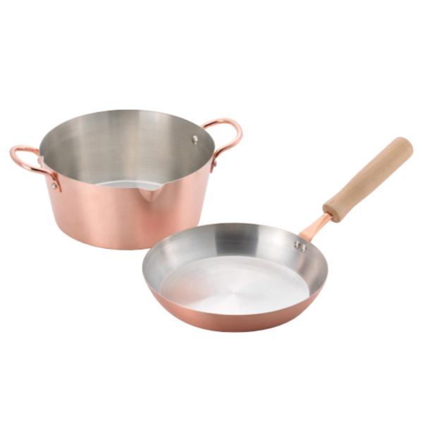 鍋セット ガス火専用 銅製 日本製 千歳 フライパン cm 揚げ鍋 2点セット 銅製フライパン センチフライパン 天ぷら鍋 センチ 両手鍋 純銅製 3412 インテリアパレットヤフー店 通販 Yahoo ショッピング