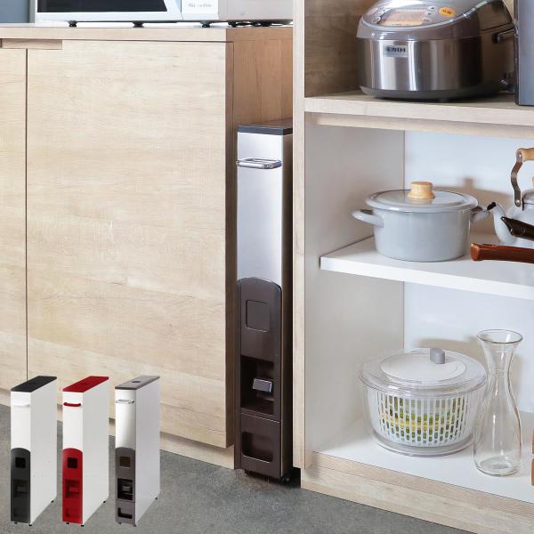 サイズ/約幅10×奥行40.6×高さ67.1cm※キャスターを含む高さ：約68.6cm重量/約2.8kg容量/米収納量：約12kg受皿容量：約4合計量方式：1合内容量/1台材質/本体：［ブラウン・レッド］カラー鋼板（ホワイト）、［ステンレス...