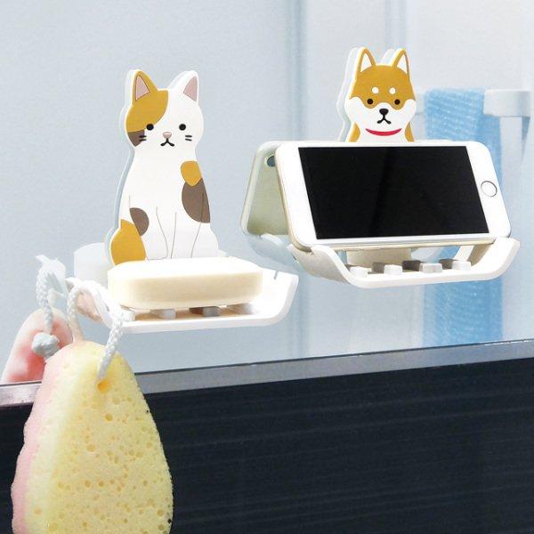 ソープディッシュ スティッキーフレンズ 石けんトレイ 石鹸皿 ソープトレイ お風呂 石鹸 吸着式 石けん ホルダー 石けん置き スマホスタンド インテリアパレットヤフー店 通販 Yahoo ショッピング