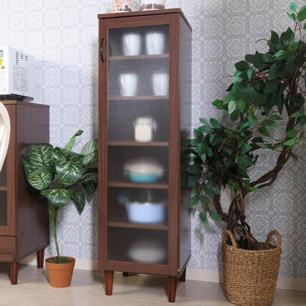 カップボード 片開き ハイタイプ 北欧風 食器棚 アルト 約幅40cm キャビネット ガラス扉 キッチン キッチンボード キッチン収納 リビング収納 スリム インテリアパレットヤフー店 通販 Yahoo ショッピング