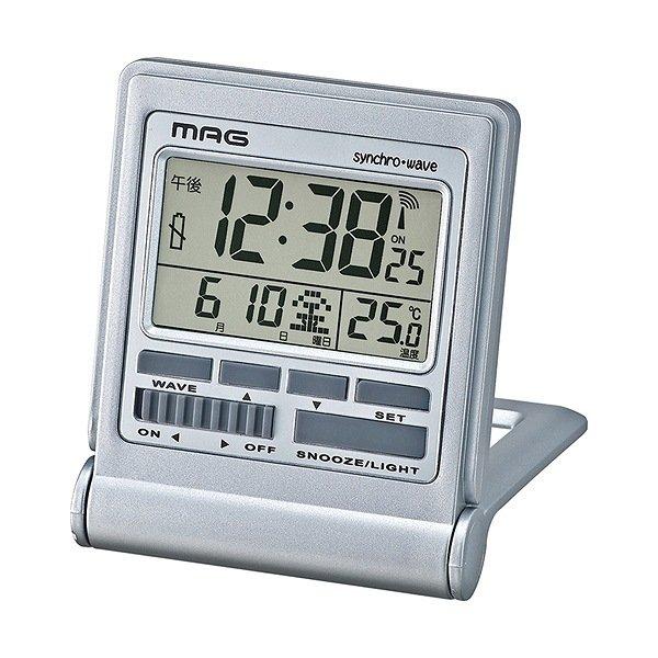 置き時計 折りたたみ 電波 デジタル 電波時計 温度計 目覚まし時計 ミネルバ 時計 多機能 ライト付き 持ち運び 3492 インテリアパレットヤフー店 通販 Yahoo ショッピング