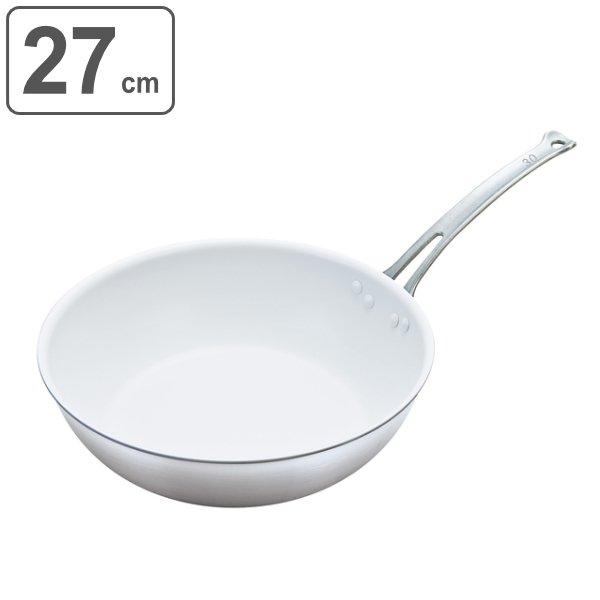 フライパン 27cm 深型 Ih対応 業務用 キングフロン スノーホワイト チタンフッ素樹脂加工 中尾アルミ ガス火対応 白いフライパン フッ素樹脂加工 インテリアパレットヤフー店 通販 Yahoo ショッピング
