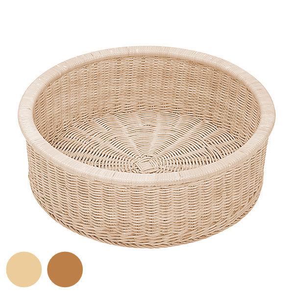 籐製 脱衣カゴ 円型 ラタンかご 直径45cm （ 籐 バスケット かご カゴ