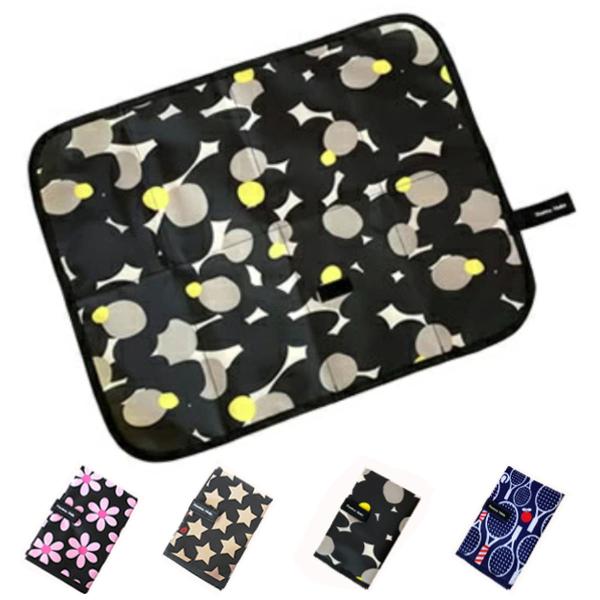 サイズ/約横52×縦42cm畳んだ状態：約13×20×1.5cm重量/約70g内容量/1個材質/ポリエステル種類/レトロフラワーピンク、ロックスターブラック、ブラック、ブルー生産国/中国製洗濯/洗濯機使用可能●コンパクトに折りたためて、持ち...