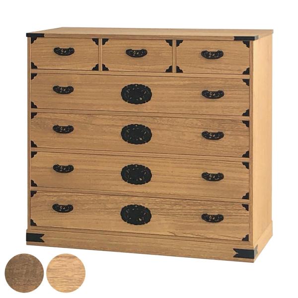 【日本製】天然木桐箪笥　3段桐タンス　マーゼルン マーゼルン 総桐 民芸たんす 幅120cm 3段2列 焼桐調オイル仕上げ