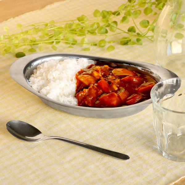 美品！昭和レトロカレー皿楕円形ステンレス皿10枚！丸器10個セット！ カレー皿 27cm ステンレス 洋食屋さん （ 食洗機対応 楕円皿