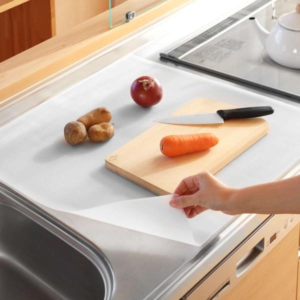 サイズ/約横80×縦60cm厚さ：約0.15cm内容量/1枚材質/シリコン生産国/中国製耐熱温度/200度滑り止め/加工あり●人工大理石やステンレスの作業台をキズや汚れ、変色から守ります。●他製品にはない、SIAA（抗菌製品技術協議会）認証...