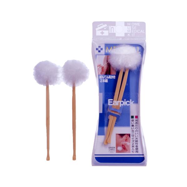サイズ/全長10cm重量/約0.5g内容量/2本入り材質/耳かき：台湾製竹梵天：あひるの羽毛●耳あたりのいい天然竹のぼん天耳かきです。●使いやすいミニサイズでかゆい所に手が届きます。耳そうじ 耳掃除 耳垢 耳 ケア 梵天付き 衛生用品 生活...