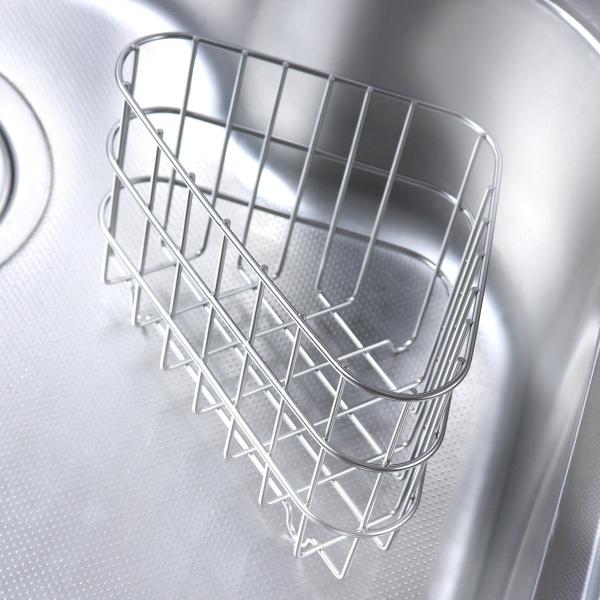 サイズ/約幅20×奥行13×高さ13cm内容量/1個材質/18-8ステンレス●スッキリとした印象の三角コーナーです。●大きめのメッシュ構造で洗いやすく、袋を取り付けるだけで使用できる手軽さです。●使用用途に合わせてポリ袋・ネットどちらでも取...