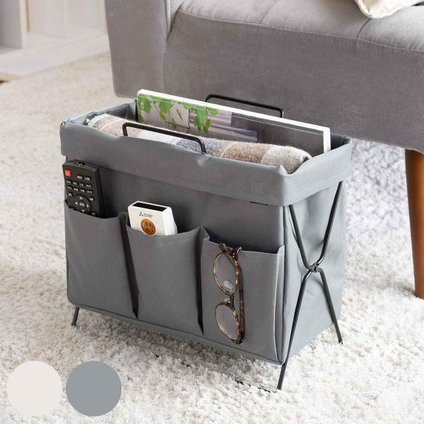 サイズ/約幅33×奥行19×高さ31cm内容量/1個材質/本体：ポリエステル、スチール芯材：紙、ウレタン種類/アイボリー、グレー生産国/中国製●手荷物置きにピッタリのラックです。●ご自宅以外でもオフィスなどでも重宝します。●必要なものをひと...