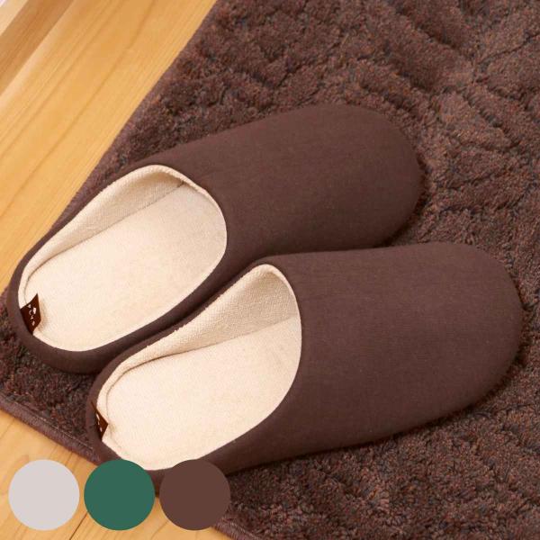サイズ/適応サイズ：23〜25cm内容量/1足材質/甲表：綿100％甲裏・中敷き：綿95％、アクリル5％種類/グリーン、ブラウン、グレー生産国/中国製洗濯/洗濯機使用可能乾燥機/使用不可●ゆったりとした丸みのある形で履き心地が良い抗菌スリッ...
