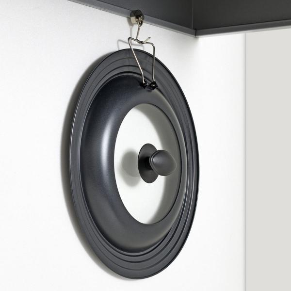 フライパン蓋 30〜32cm 窓付き 掛ける＆立つ兼用カバー リーンズ2 （ フライパンのふた 兼用 自立 吊り下げ 鍋フタ 鍋ぶた カバー 鉄製 ふっ素加工 ）