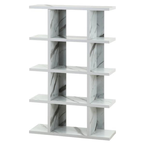 オープンシェルフ５段幅広　大理石柄　幅120ｃｍ×高さ143.5ｃｍ 大理石調シェルフ オープンシェルフ 5段 幅120 選べる家具 大理石調