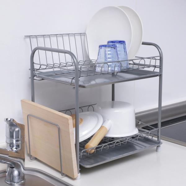 サイズ/約幅38×奥行29.5×高さ39cmトレー：約幅33×奥行26.5×高さ1.5cm重量/約1.5kg内容量/1台付属品：水切りポケット材質/本体・トレー：鉄（エポキシ樹脂塗装）水切りポケット：ポリプロピレン保護キャップ：塩化ビニル樹...