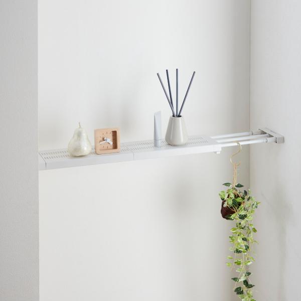 サイズ/約幅65〜95×奥行12×高さ3.4cm重量/約0.55kg内容量/1個材質/パイプ：鉄（エポキシ樹脂粉体塗装）樹脂部品：ABS樹脂、合成ゴムねじ類：鉄、メッキ生産国/中国製耐荷重/24〜10kg組立状態/お客様組立品●暮らしにフィ...