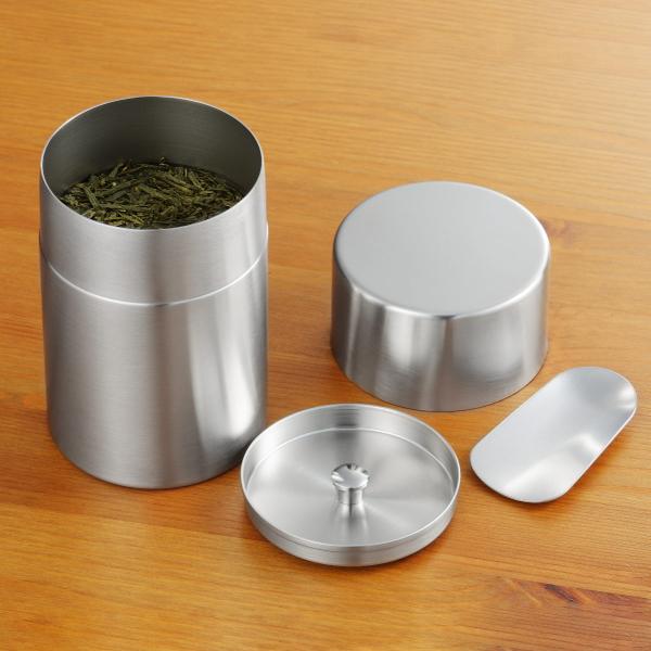茶筒 400ml 郷技 ステンレス茶筒 茶箕付き （ ステンレス 日本製 お茶容器 茶葉容器 保存容器 保存缶 茶缶 お茶缶 キャニスター 保存 容器 ）