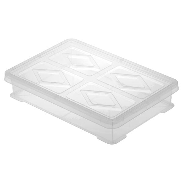 サイズ/約幅30.7×奥行45.5×高さ8.7cm（フタを含む）内容量/本体・フタ：各1個材質/ポリプロピレン生産国/日本製耐熱温度/120度耐冷温度/-20度●軽くて丈夫なフードコンテナーです。●本体とフタのセットです。●パンや餅、手打ち...