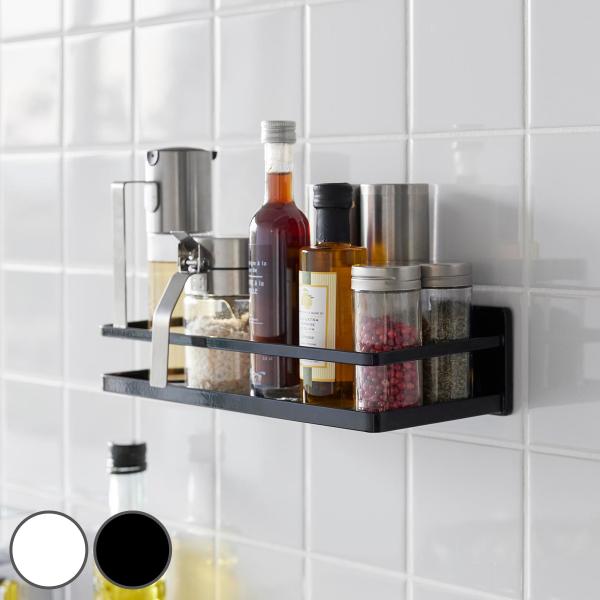 サイズ/約幅28×奥行12.5×高さ7cm(フィルムフック含まず)フィルムフック接着面：約幅7.4×高さ7.4cm(1つあたり)内寸約幅26.6×奥行11.4cm重量/約570g内容量/本体：1個付属品：フィルムフック×2材質/本体：スチー...