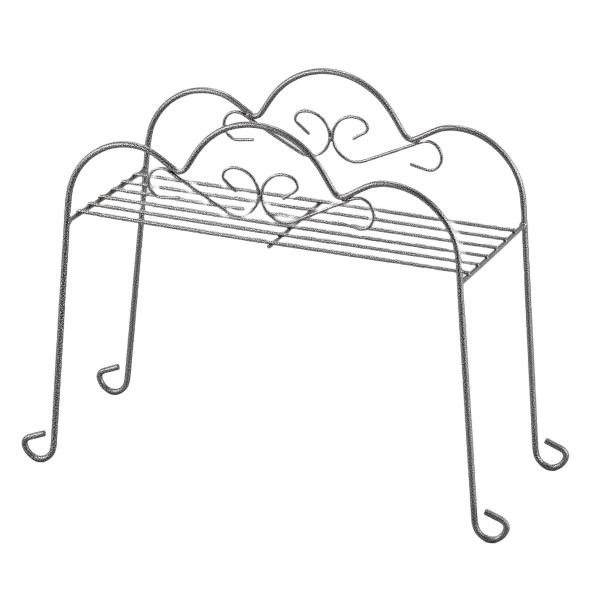 サイズ/外寸：約幅60×奥行22×高さ45cm内寸：約奥行20.4cm重量/約1.5kg材質/本体：スチール、表面処理：粉体塗装生産国/中国製●アンティーク調のプランタースタンド（アーチ ハイタイプ）です。●スタンドに置くことで、害虫予防や...