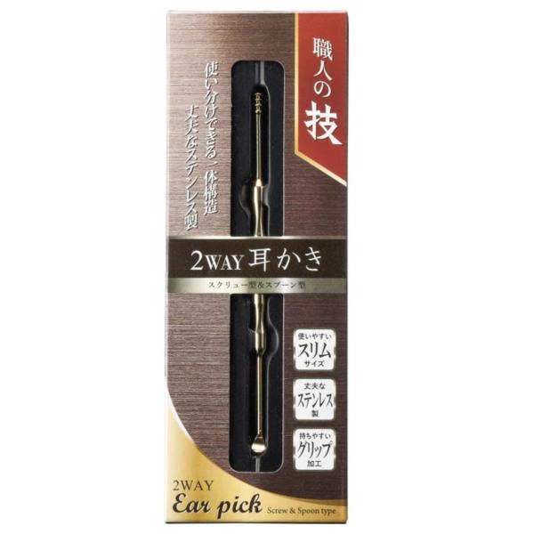 サイズ/全長：12cm内容量/1本材質/ステンレス●「スクリュー型」と「スプーン型」の1本で二役こなす本格派耳かきです。●「スクリュー型」…全周360度で耳掃除のできる円盤構造です。効率よく耳垢を取ることができます。●「スプーン型」…大きめ...