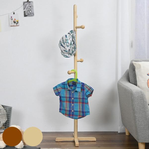 サイズ/約幅37×奥行37×高さ124cm重量/約1kg内容量/1台材質/（本体・フック）天然木・ラッカー塗装種類/ブラウン、ナチュラル生産国/ベトナム製耐荷重/フック1本：約1kg組立状態/お客様組立品●天然木を使用した温もりのあるポール...