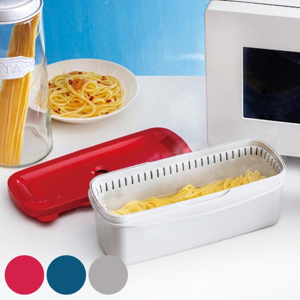 サイズ/約幅29×奥行14.4×高さ10cm容量/約2L満水容量：約1.3L内容量/1個材質/ポリプロピレン種類/レッド、ブルー、グレー生産国/日本製耐熱温度/140度食器洗い乾燥機/使用可能電子レンジ/使用可能●電子レンジで簡単にパスタが...
