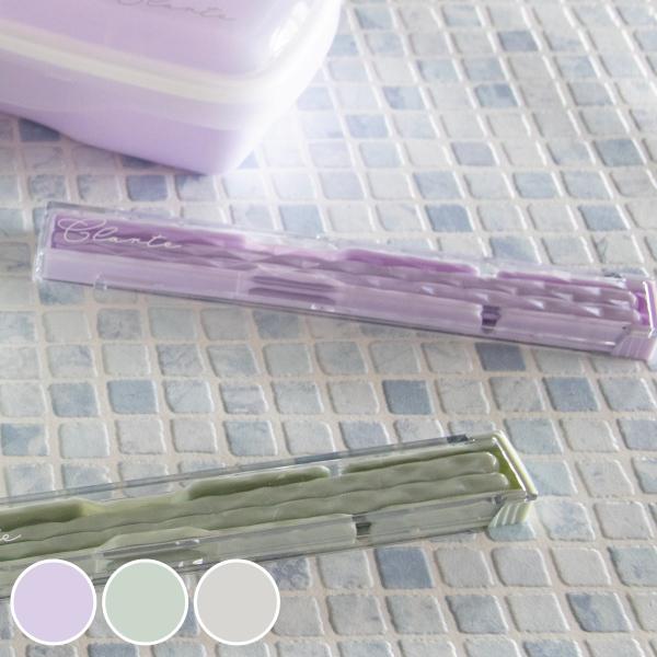 サイズ/約幅19.2×奥行2.7×高さ1.3cm箸：18cm内容量/1個（箸、箸箱）材質/箸箱蓋、箸：AS樹脂箸箱本体：ポリプロピレン種類/ライトパープル、アースグリーン、グレージュ生産国/日本製食器洗い乾燥機/使用可能●パステルカラーのお...