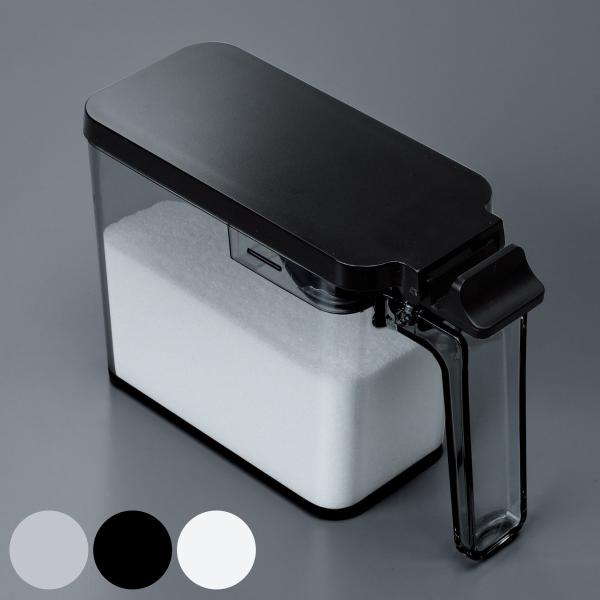 サイズ/約幅6×奥行15.7×高さ10.1cm重量/約163g容量/約450ml内容量/1個材質/本体・フタ：ポリスチレンすり切り板・スプーン：ポリプロピレンプッシュレバー：ABS樹脂バネ・パッキン：シリコーンゴム種類/グレー、ブラック、ホ...