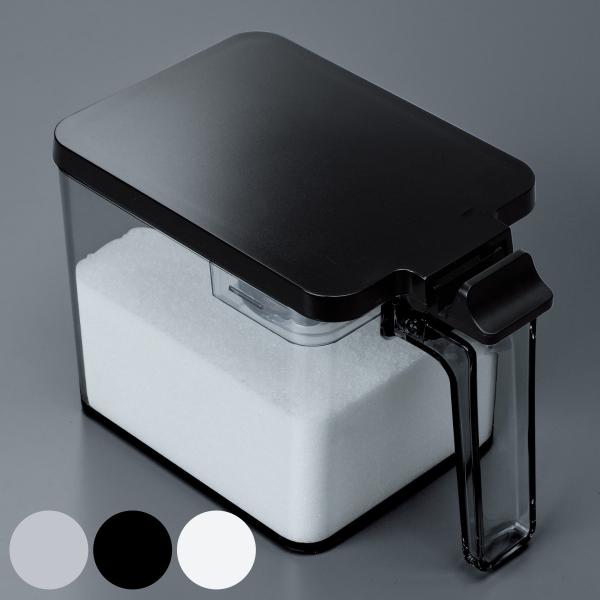 サイズ/約幅9×奥行15.7×高さ10.1cm重量/約203g容量/約700ml内容量/1個材質/本体・フタ：ポリスチレンすり切り板・スプーン：ポリプロピレンプッシュレバー：ABS樹脂バネ・パッキン：シリコーンゴム種類/グレー、ブラック、ホ...