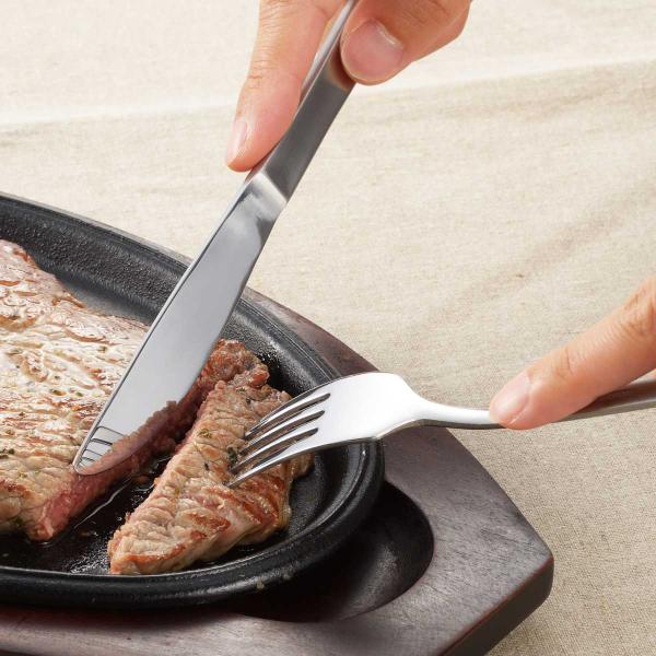 ステーキナイフ＆フォークセット （ ステンレス 日本製 燕三条 カトラリー ナイフ フォーク 20.5cm 18cm ）