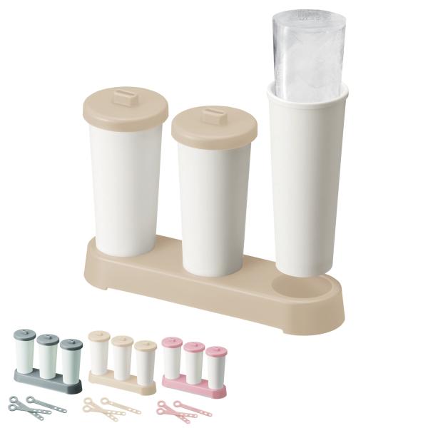 サイズ/約幅16×奥行5×高さ13cm重量/約100g内容量/1個材質/本体：熱可塑性エラストマーフタ、ベース、スティック：ポリプロピレン種類/グレー、ベージュ、ピンク生産国/日本製パーツ別耐熱温度/本体：40度フタ、ベース、スティック：1...