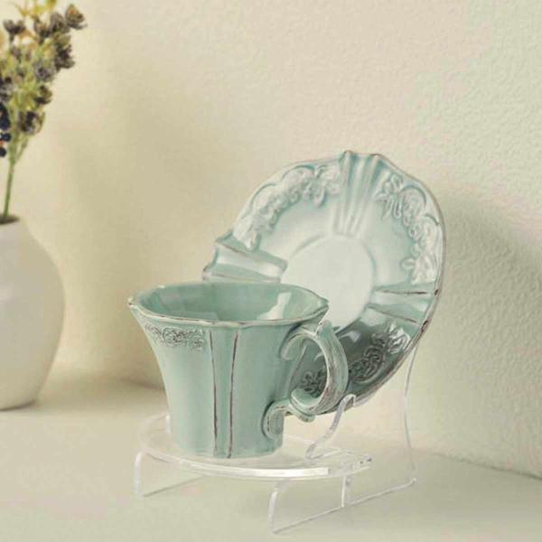 サイズ/本体：約幅11.8×奥行12.1×高さ9.8cmカップ乗せ部：約直径6.2cm 重量/約70g内容量/1個材質/スチロール樹脂生産国/日本製耐熱温度/80度耐冷温度/-10度●大切なカップ＆ソーサーをインテリアにできるカップ＆ソーサ...