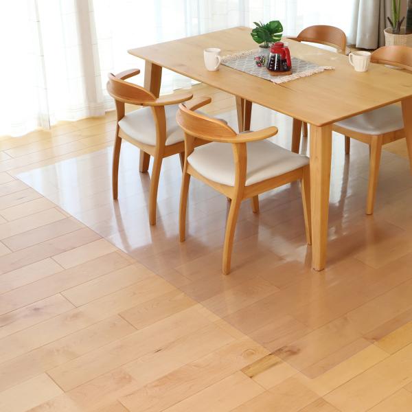 サイズ/約横240×縦240cm厚さ：約0.15cm内容量/1枚材質/塩化ビニル100％生産国/中国製耐熱温度/70度床暖房/ホットカーペット/対応●キズや汚れから守る240×240cmの透明マットです。●テーブルやイスの動きによるキズや凹...