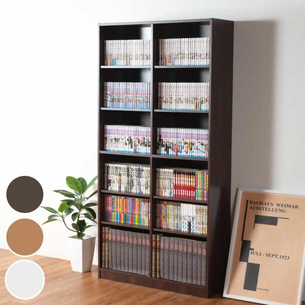 本棚 幅75cm 2列6段 可動棚 大量収納ラック （ ラック 収納 シェルフ 収納棚 大容量 A4対応 ）